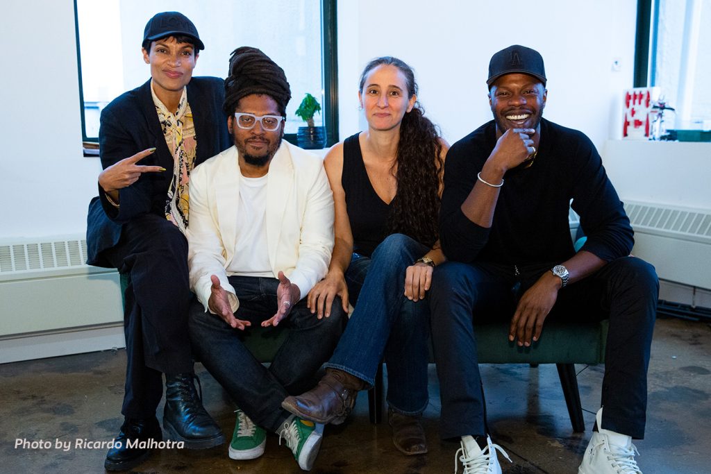 Collaborators on Dark Days of Dawn sit for a photograph.