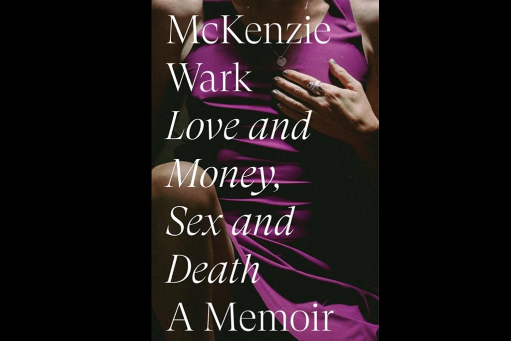 The cover of Wark's book: the title laid over a photograph of a person's torso in a dress. The person (Wark?) has a hand over their heart. 